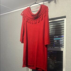 Liz Claiborne Red Long Sleeve Dress